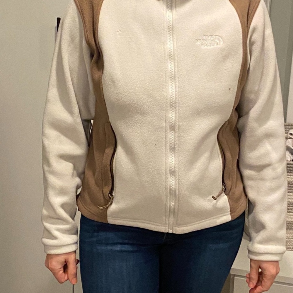 The North Face Women's Cream and Brown Ski Jacket